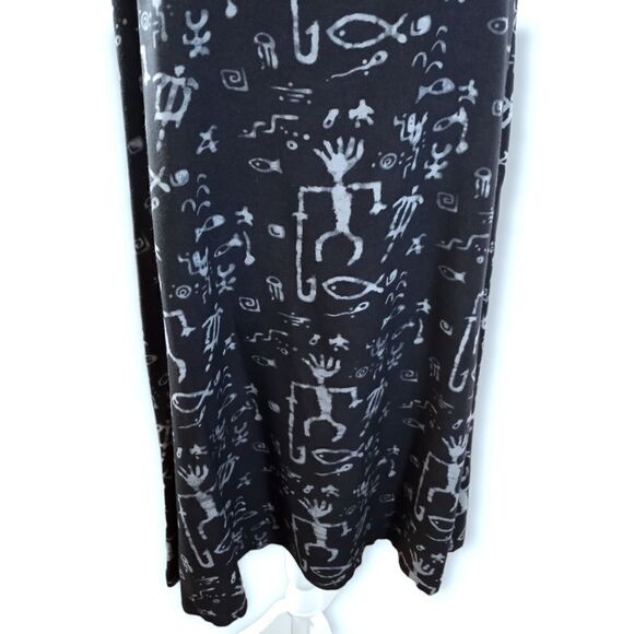 VINTAGE EASTERN SUN BLACK TRIBAL PINK SLIP DRESS SZ.M EUC - Picture 3 of 7